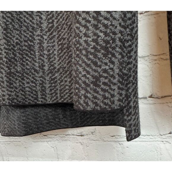 CARLISLE NEW YORK black gray stretch knit full zip high-low jacket blazer size M - Picture 2 of 10